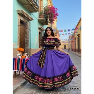 Mexican Black teared skirt only Day of the dead 5 de Mayo single  skirt mexico